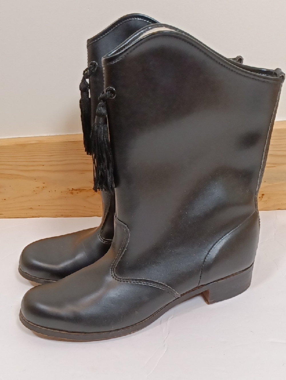 Vintage 80s black Tassel Majorette Boots